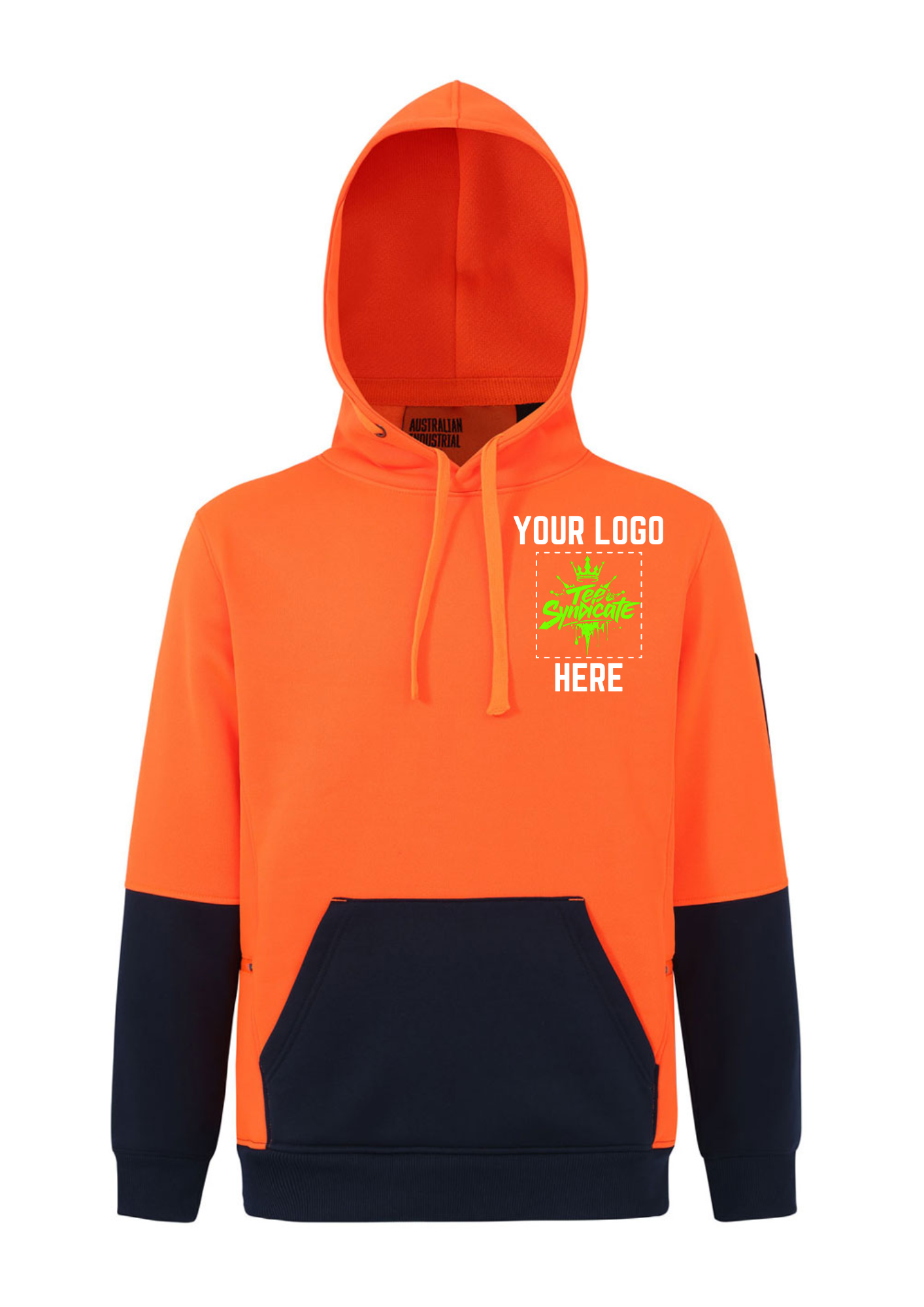 Hi-Vis Two Tone Water Resistant Fleece Hoodie - Unisex - All Industrial Wear