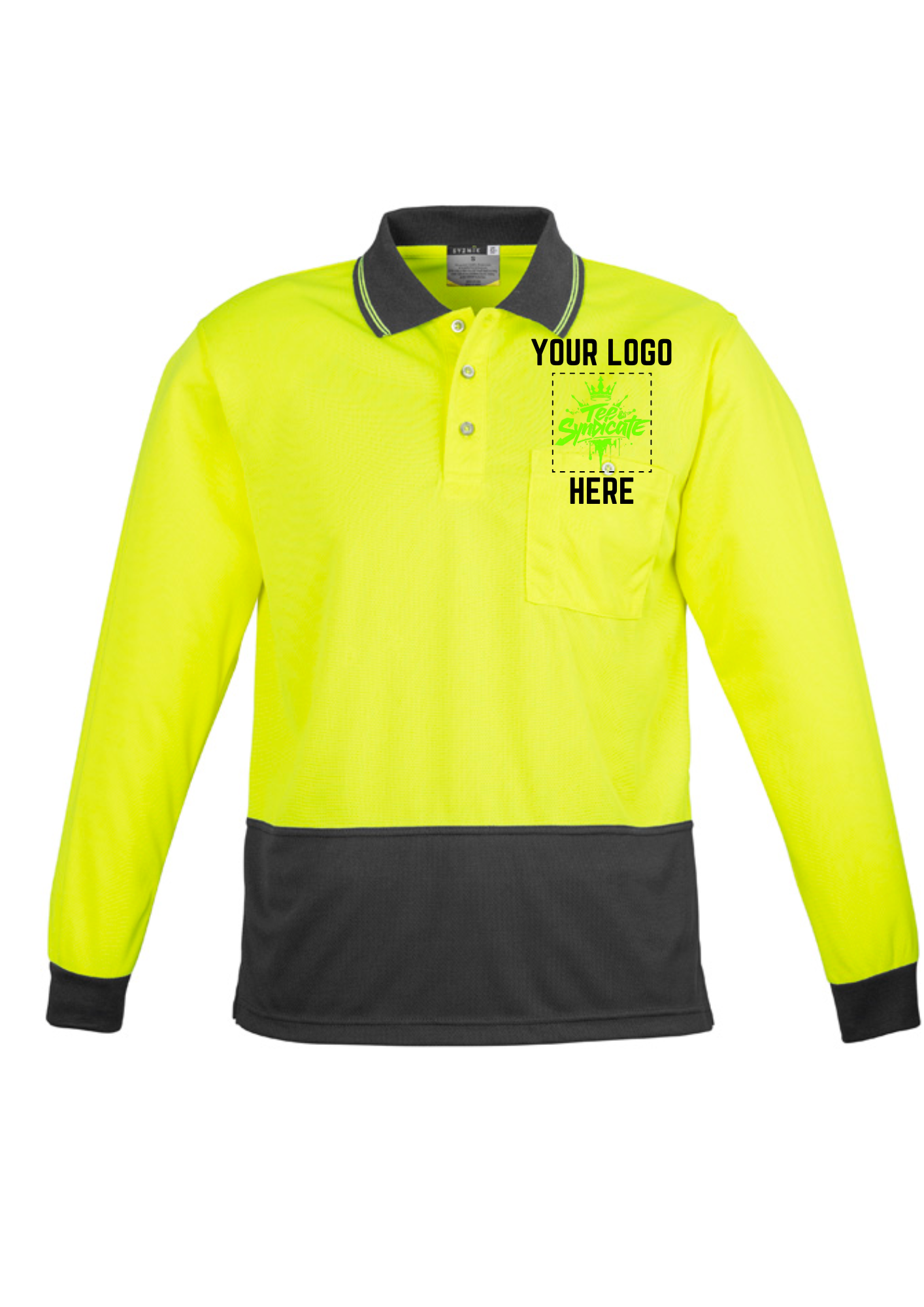 Unisex Hi-Vis Basic Long Sleeve Polo - SYZMIK