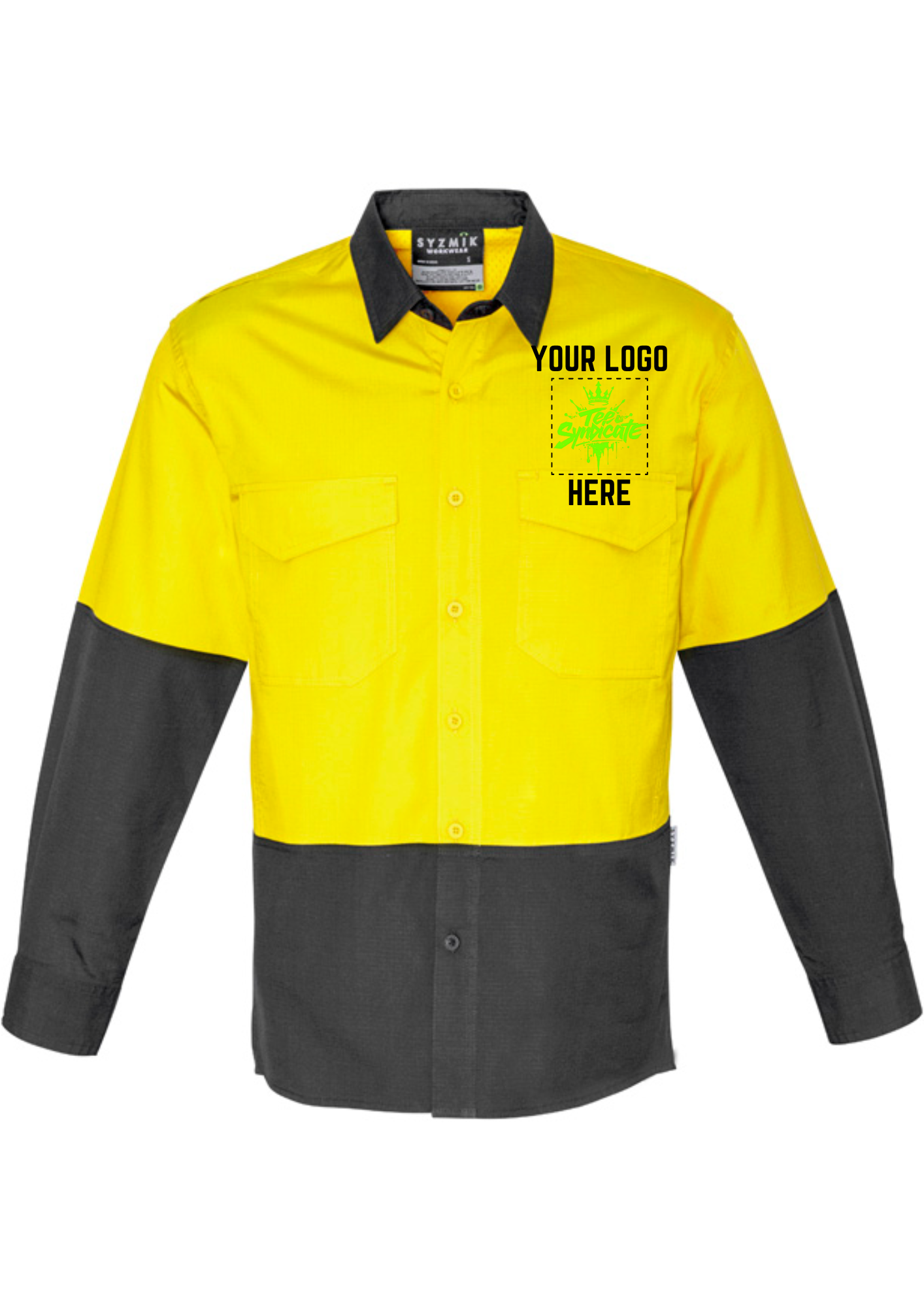 Men's Rugged Cooling Hi-Vis Long Sleeve Shirt - SYZMIK