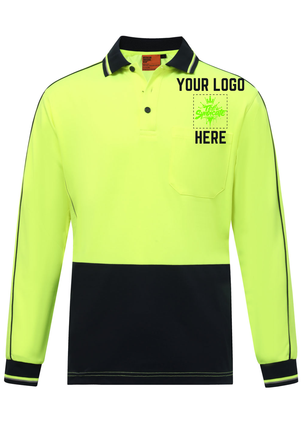 Hi-Vis Sustainable Cool-Breeze Long Sleeve Safety Polo - All Industrial Wear