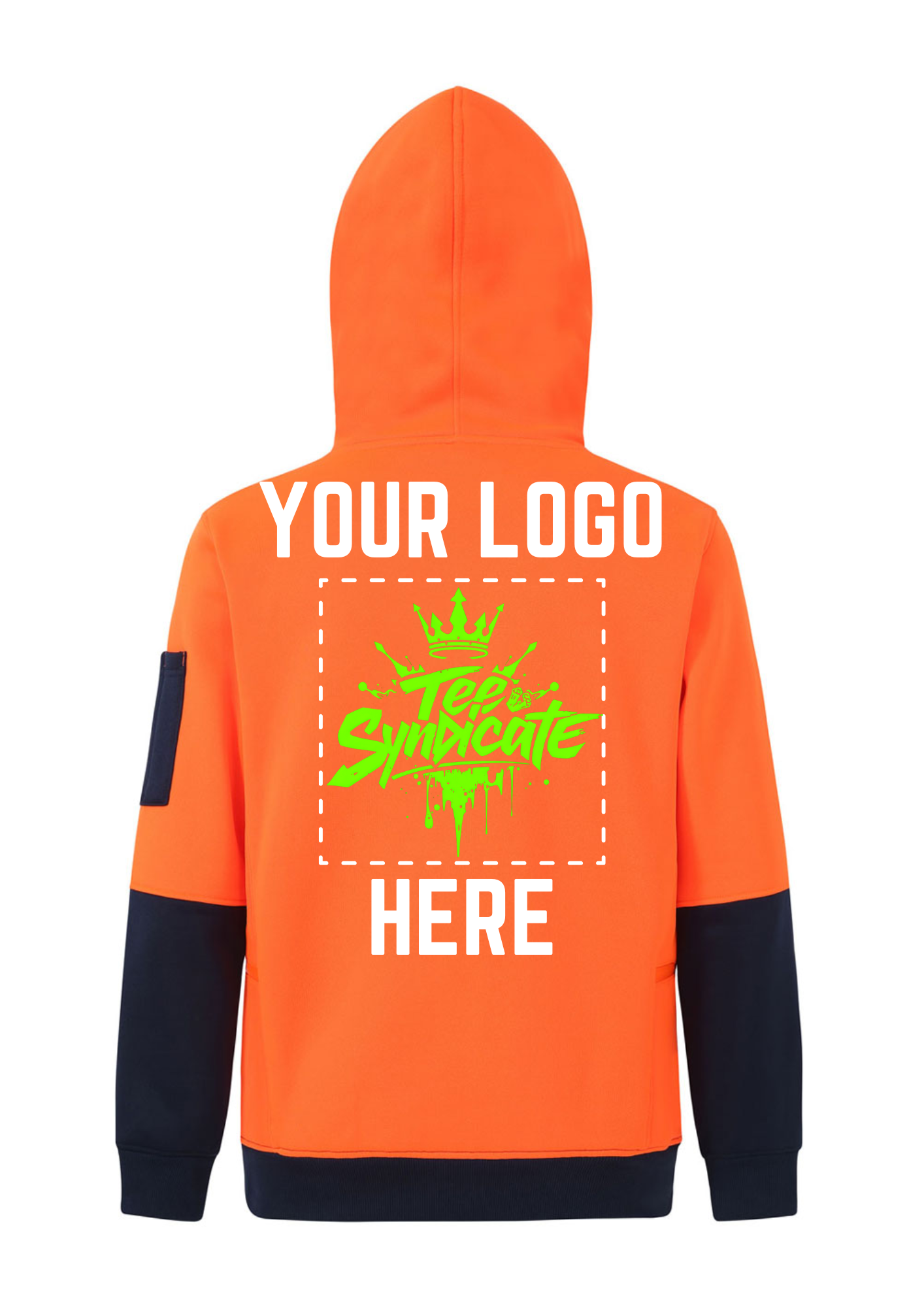 Hi-Vis Two Tone Water Resistant Fleece Hoodie - Unisex - All Industrial Wear