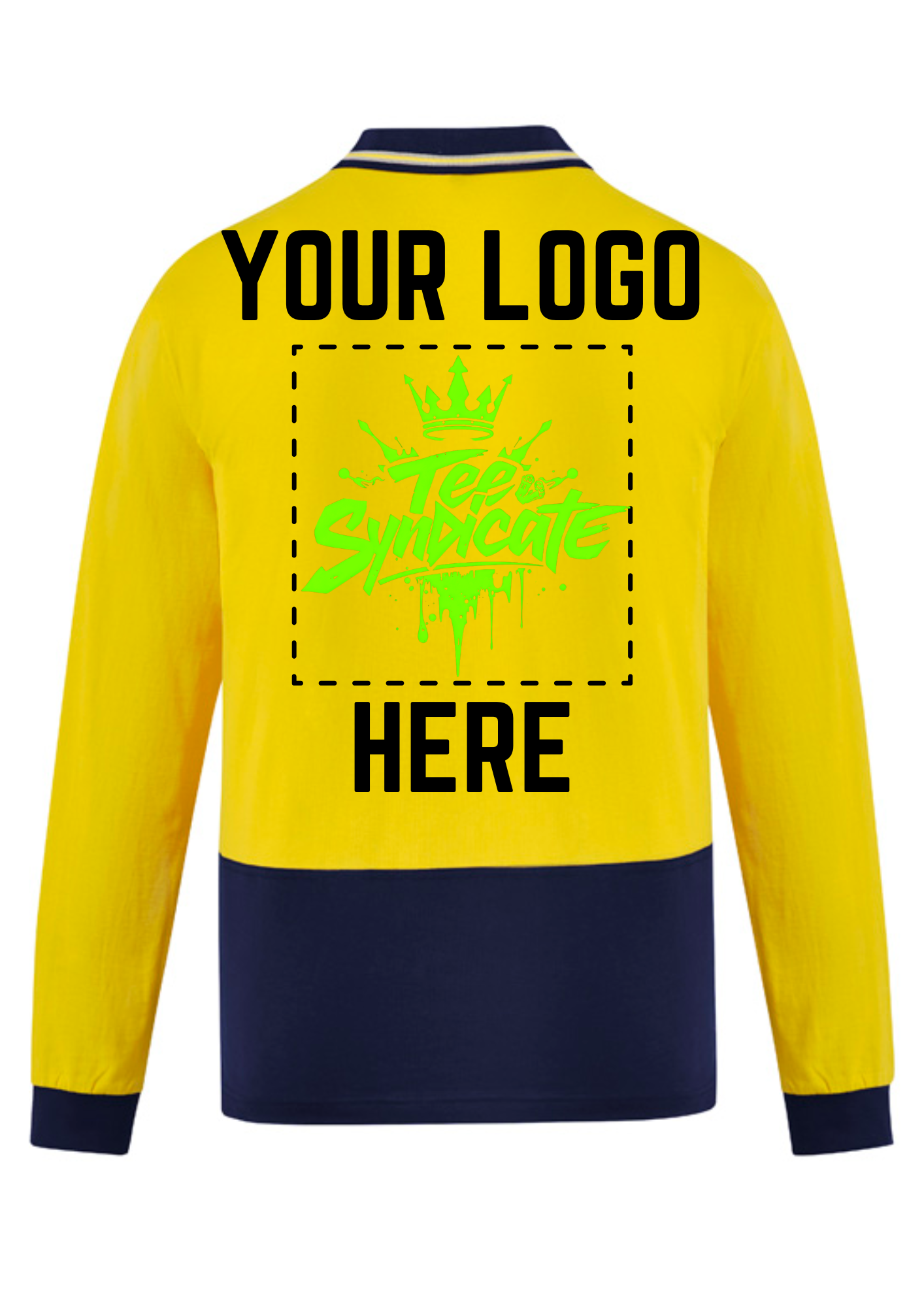Men's Hi-Vis Long Sleeve Cotton Polo - SYZMIK