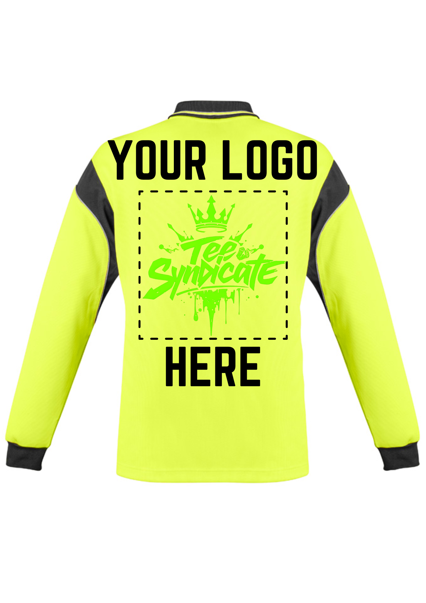 Men's Hi-Vis Aztec Long Sleeve Polo - SYZMIK