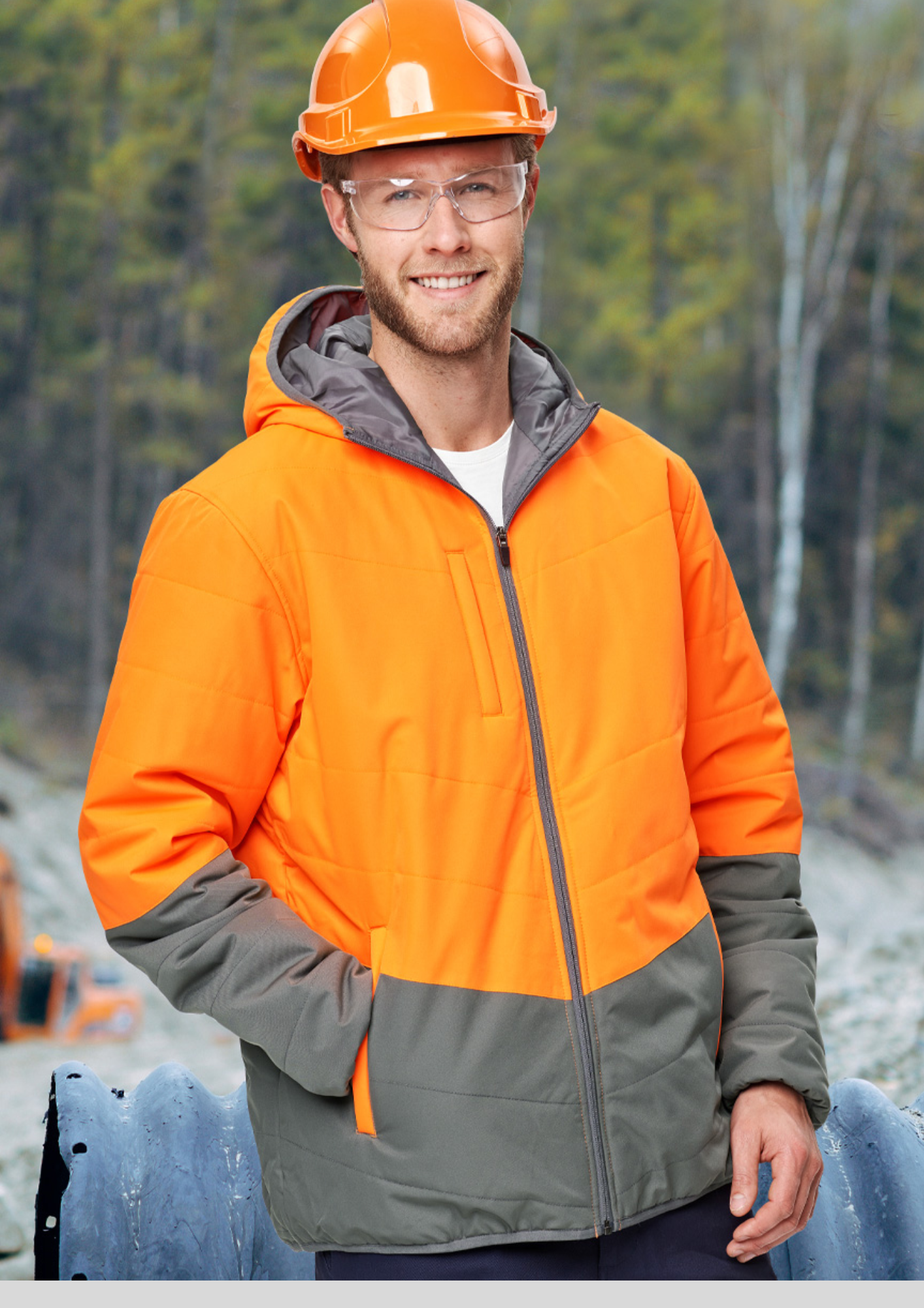 Hi Vis Modern Hooded Puffer Jacket - Unisex - All Industrial Wear