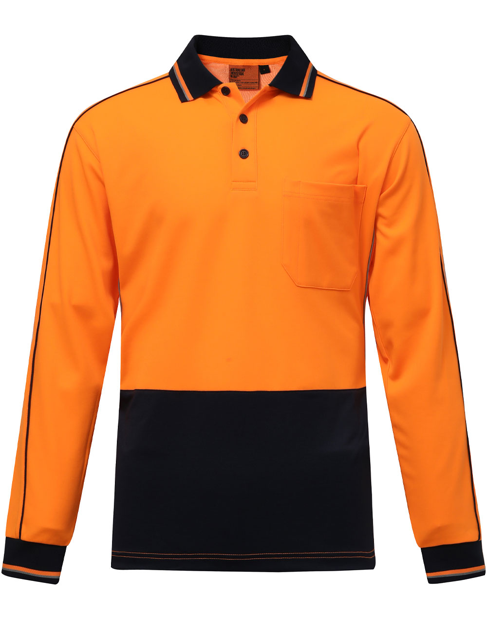 Hi-Vis Sustainable Cool-Breeze Long Sleeve Safety Polo - All Industrial Wear