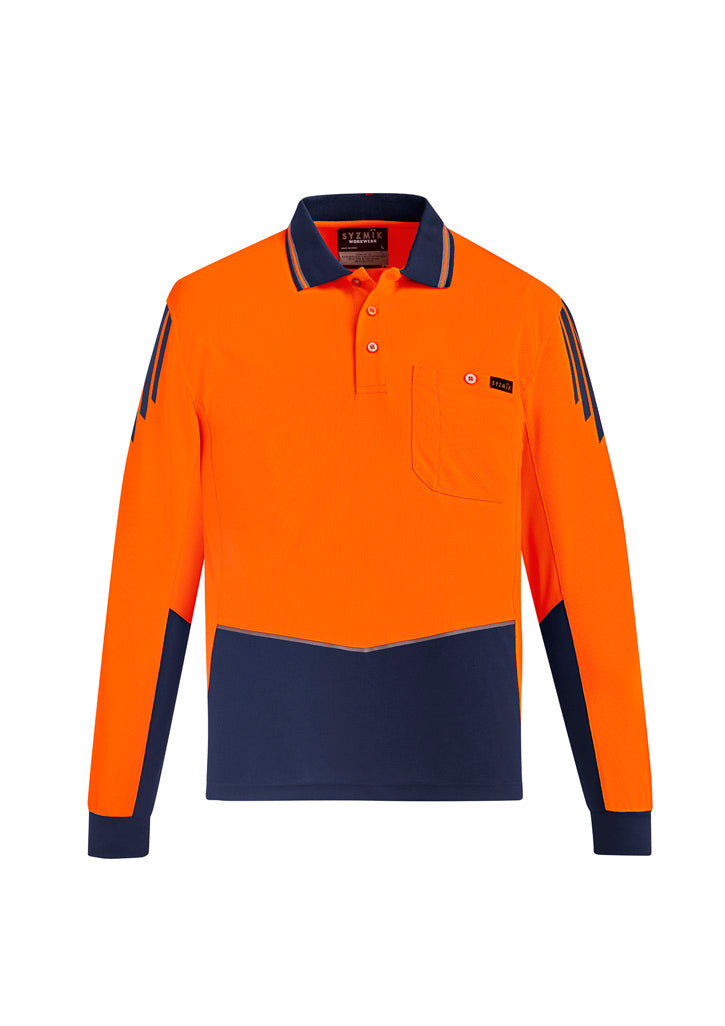 Men's Hi-Vis Flux Long Sleeve Polo - SYZMIK