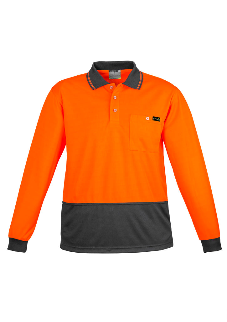 Men's Hi-Vis Comfort Back Long Sleeve Polo - SYZMIK