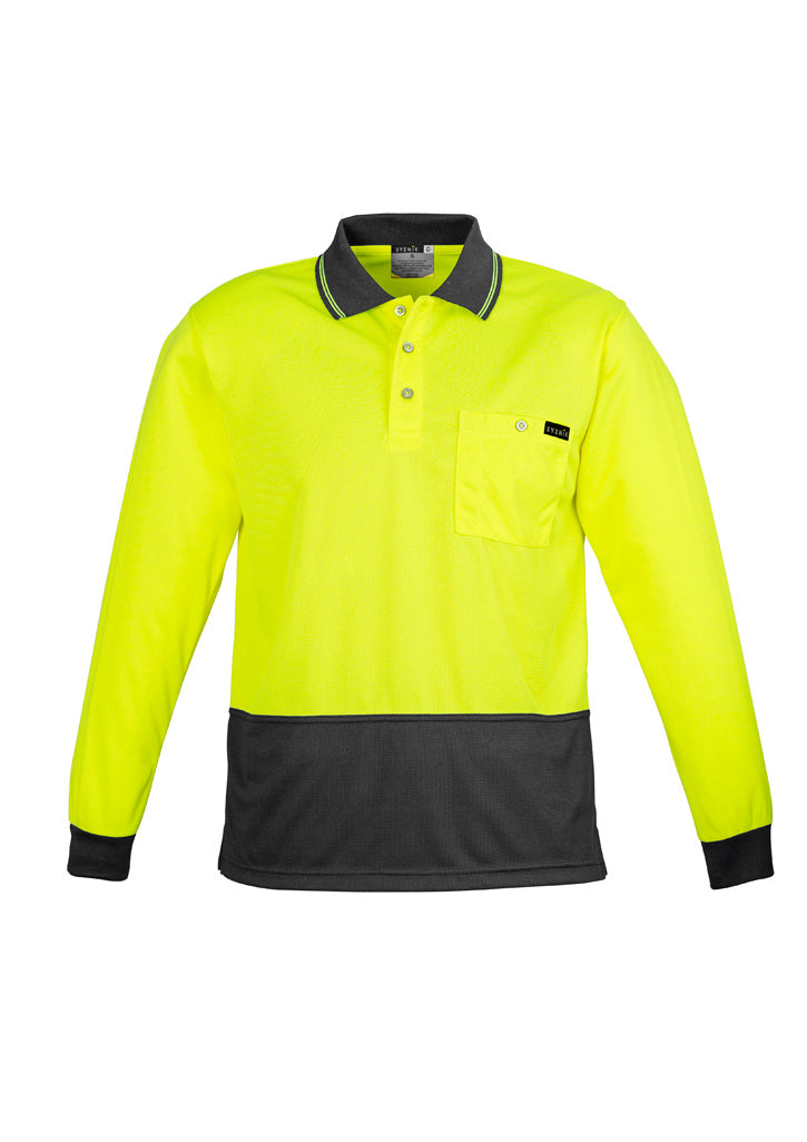 Men's Hi-Vis Comfort Back Long Sleeve Polo - SYZMIK