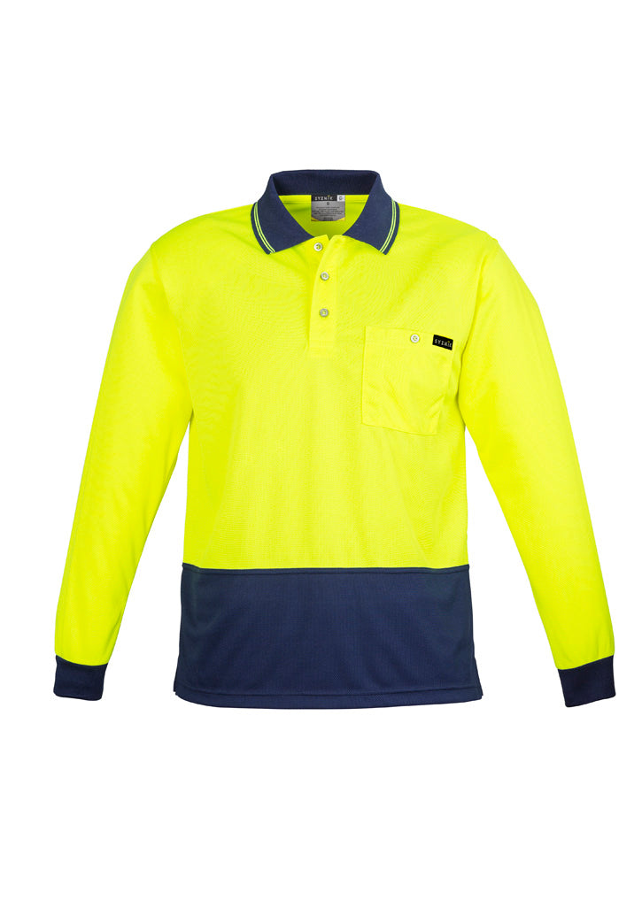 Men's Hi-Vis Comfort Back Long Sleeve Polo - SYZMIK