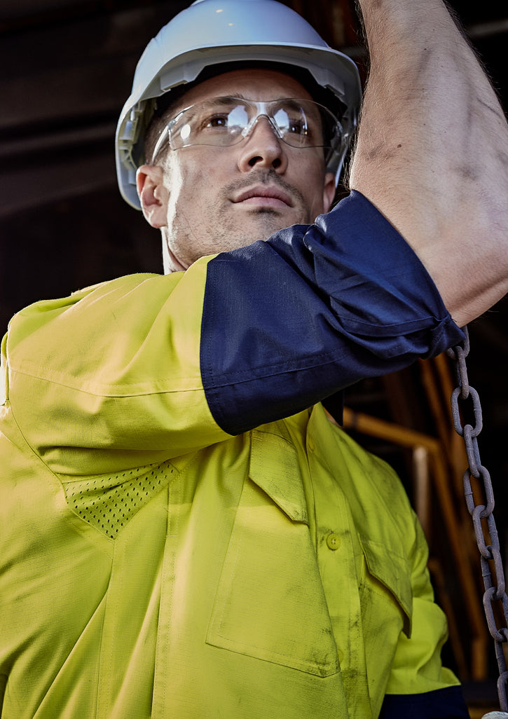 Men's Rugged Cooling Hi-Vis Long Sleeve Shirt - SYZMIK