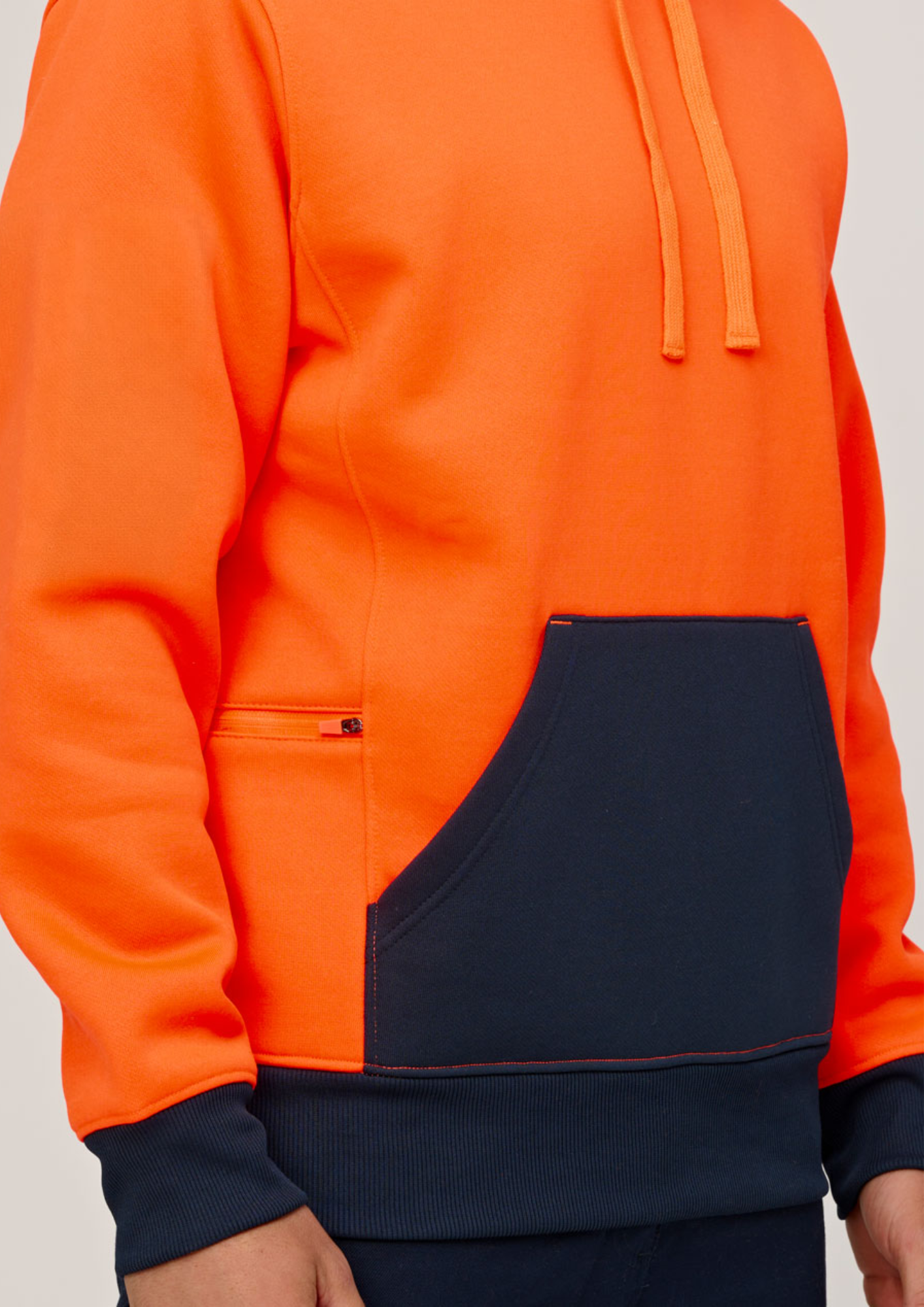 Hi-Vis Two Tone Water Resistant Fleece Hoodie - Unisex - All Industrial Wear
