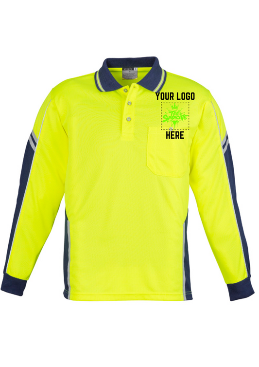Men's Hi-Vis Squad Long Sleeve Polo - SYZMIK