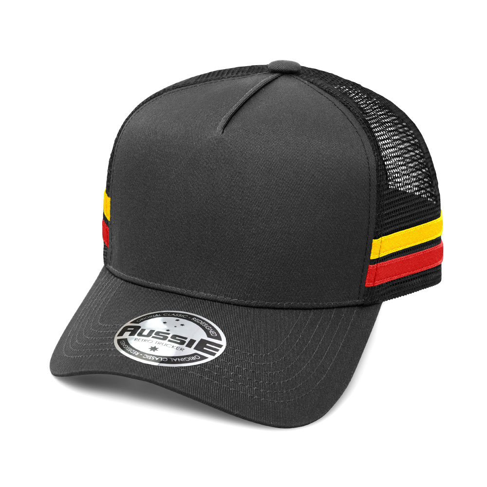 AH456 - A-Frame Striped Trucker Cap - GRACE COLLECTION