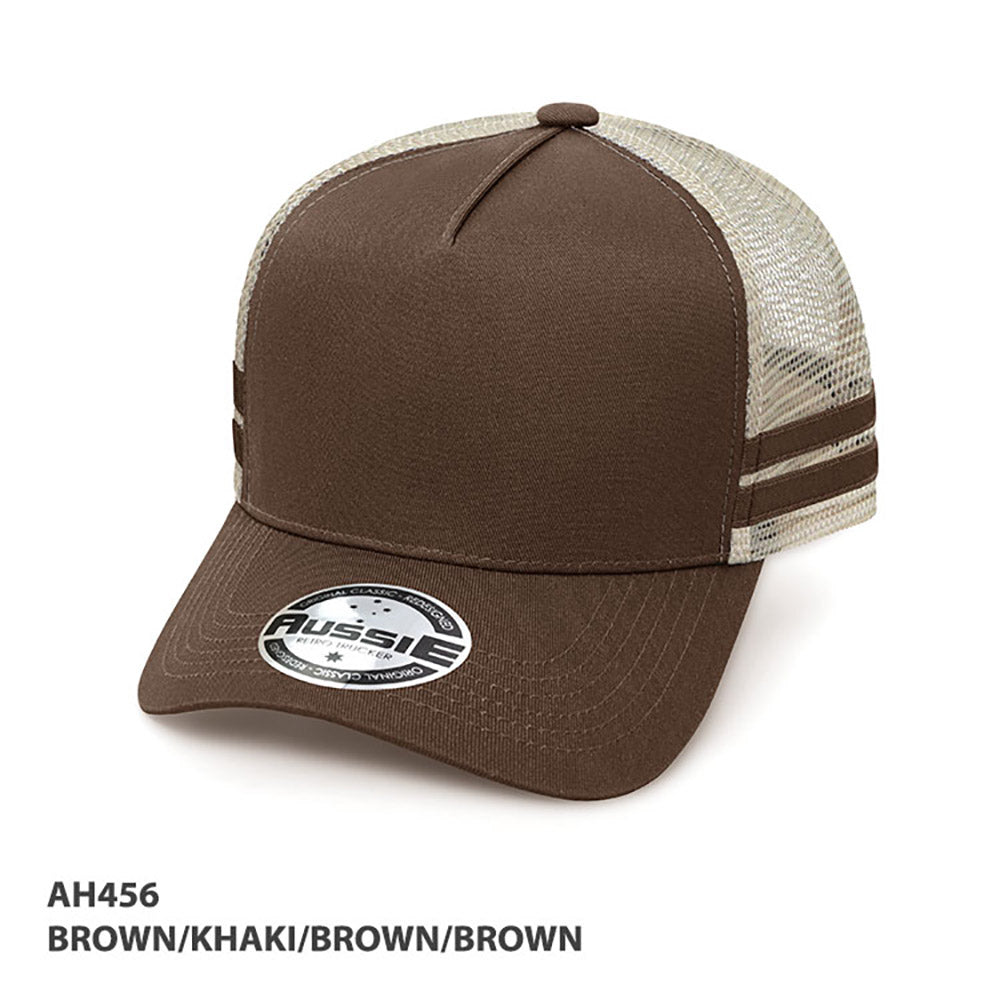 AH456 - A-Frame Striped Trucker Cap - GRACE COLLECTION