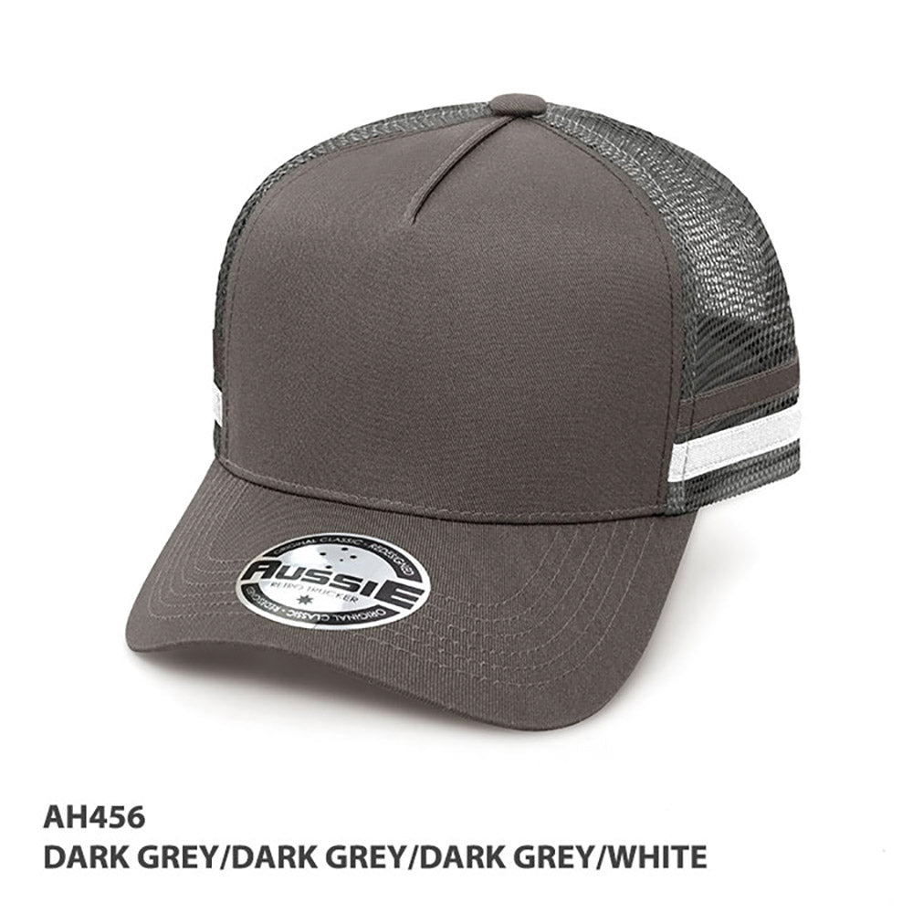 AH456 - A-Frame Striped Trucker Cap - GRACE COLLECTION