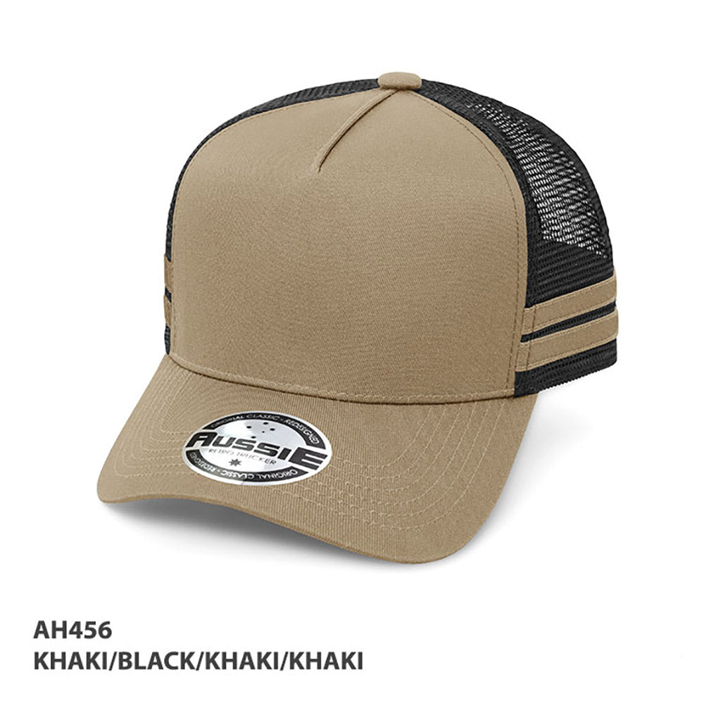 AH456 - A-Frame Striped Trucker Cap - GRACE COLLECTION