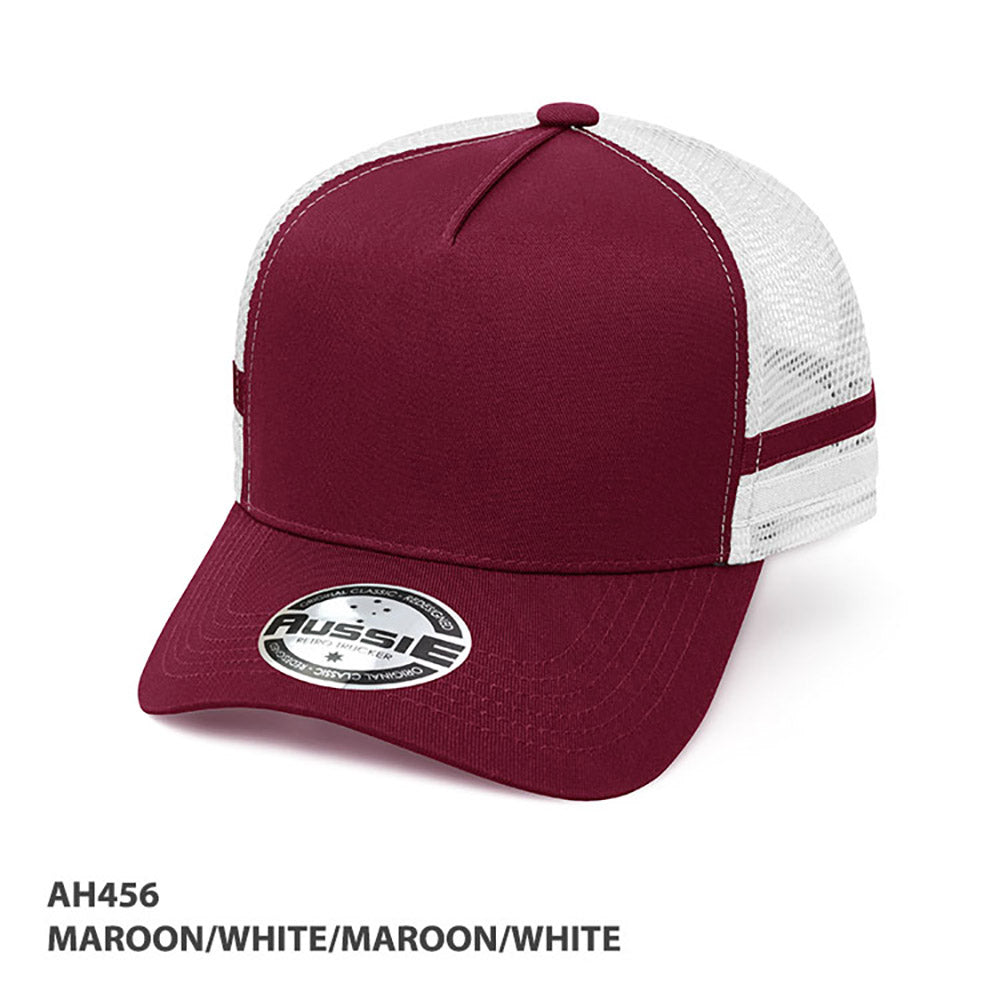 AH456 - A-Frame Striped Trucker Cap - GRACE COLLECTION