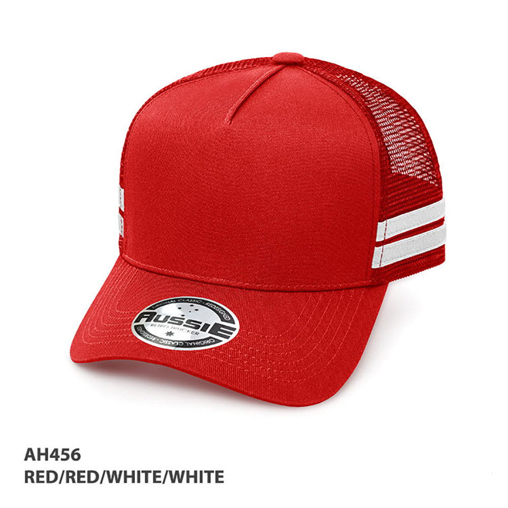 AH456 - A-Frame Striped Trucker Cap - GRACE COLLECTION