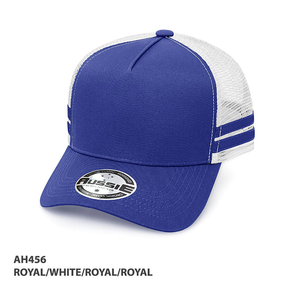 AH456 - A-Frame Striped Trucker Cap - GRACE COLLECTION