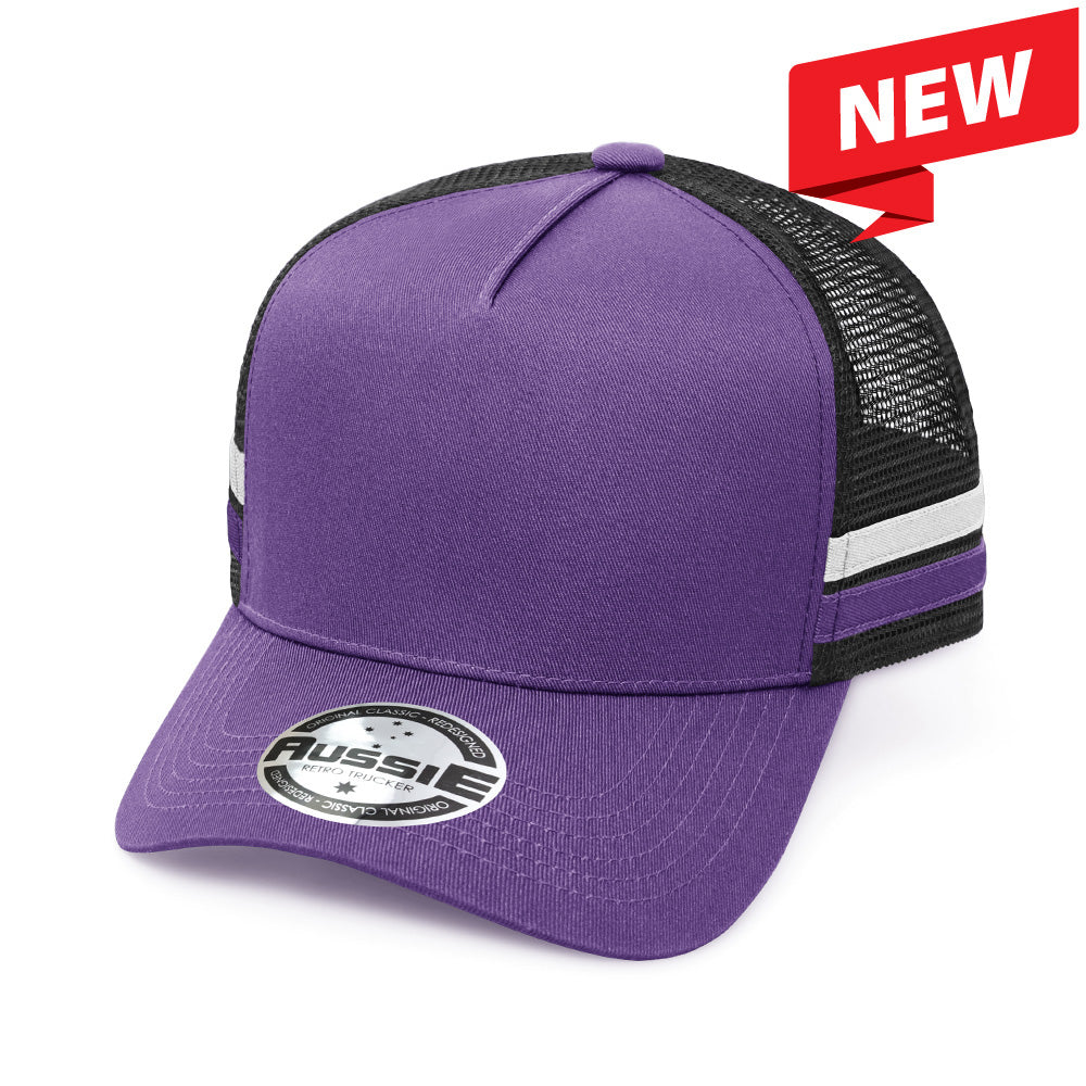 AH458 Kids A-Frame Striped Trucker Cap - GRACE COLLECTION