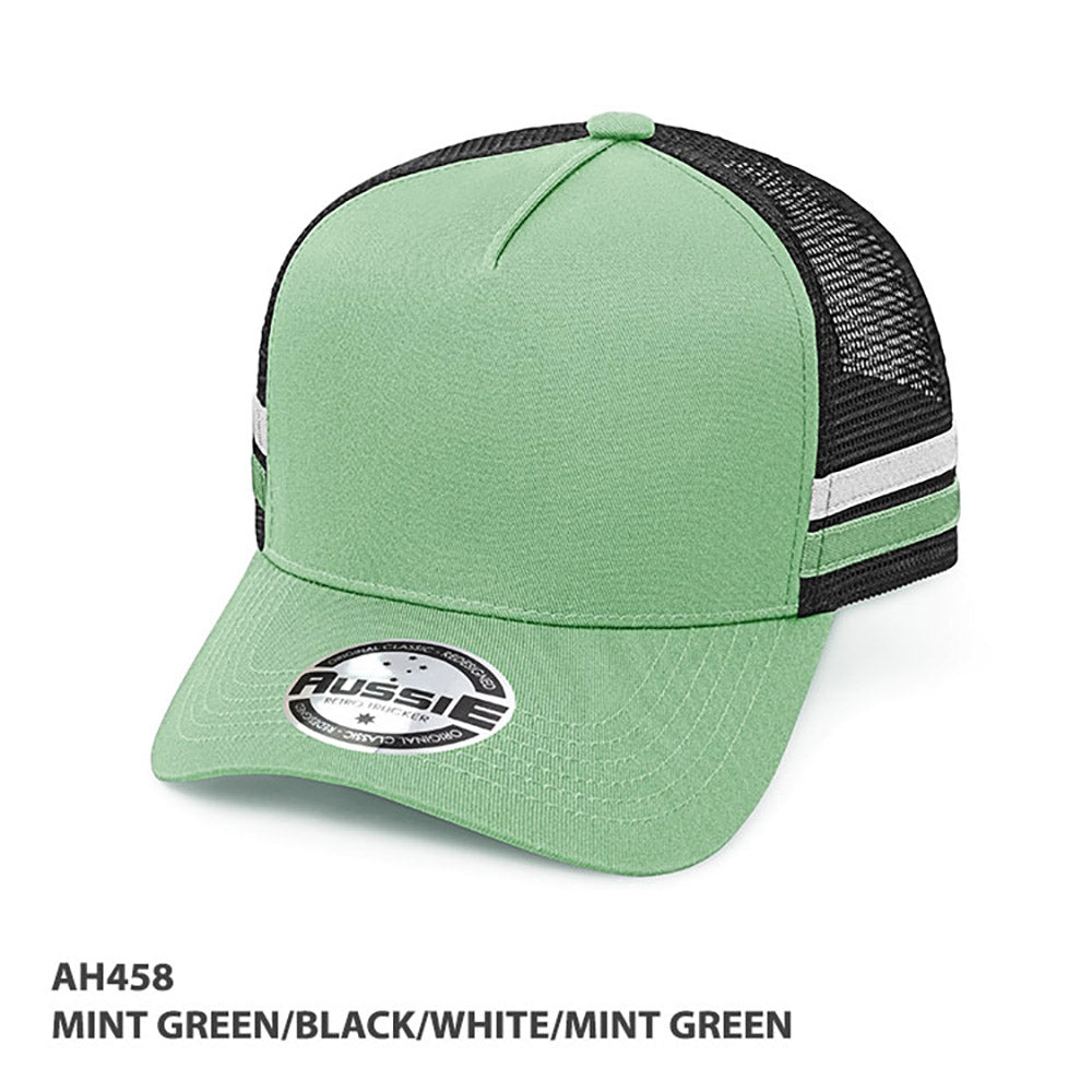 AH458 Kids A-Frame Striped Trucker Cap - GRACE COLLECTION