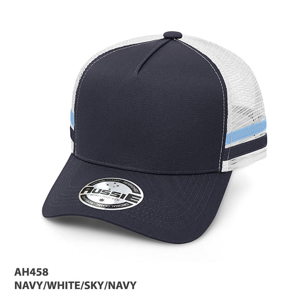 AH458 Kids A-Frame Striped Trucker Cap - GRACE COLLECTION