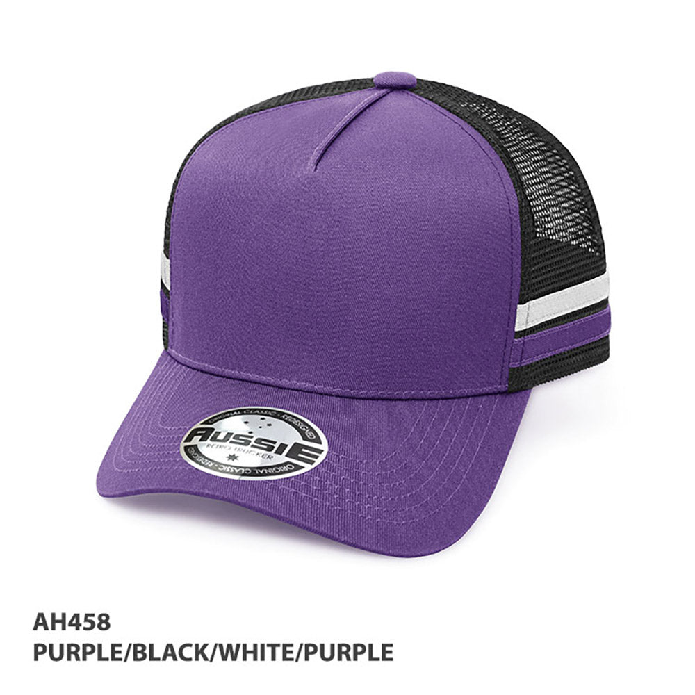 AH458 Kids A-Frame Striped Trucker Cap - GRACE COLLECTION