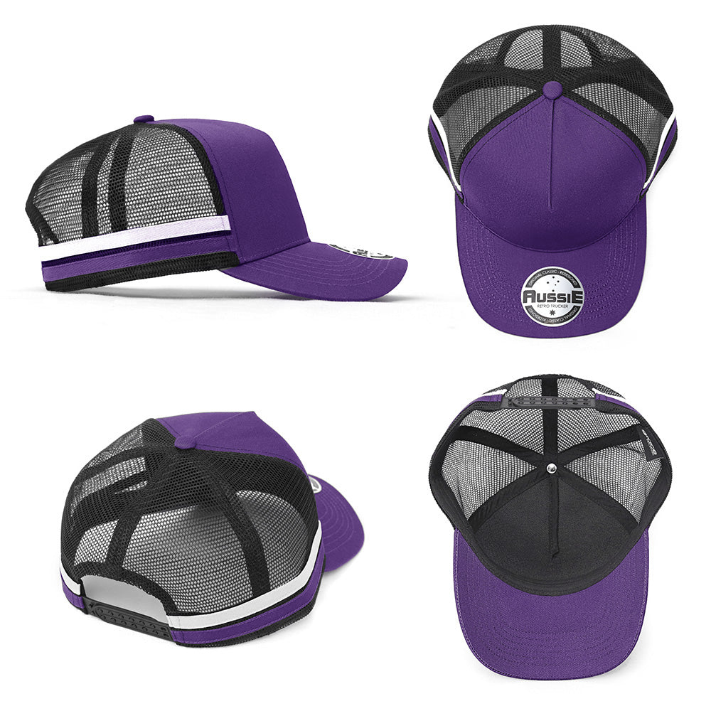 AH458 Kids A-Frame Striped Trucker Cap - GRACE COLLECTION