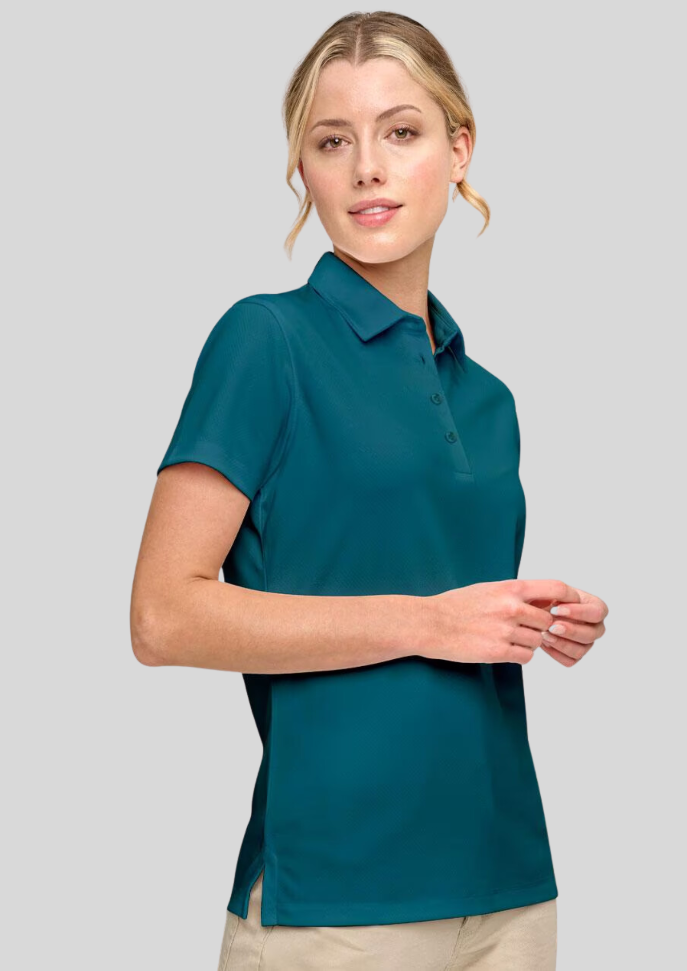 Women's Sustainable Jacquard Knit Polo - Winning Spirit