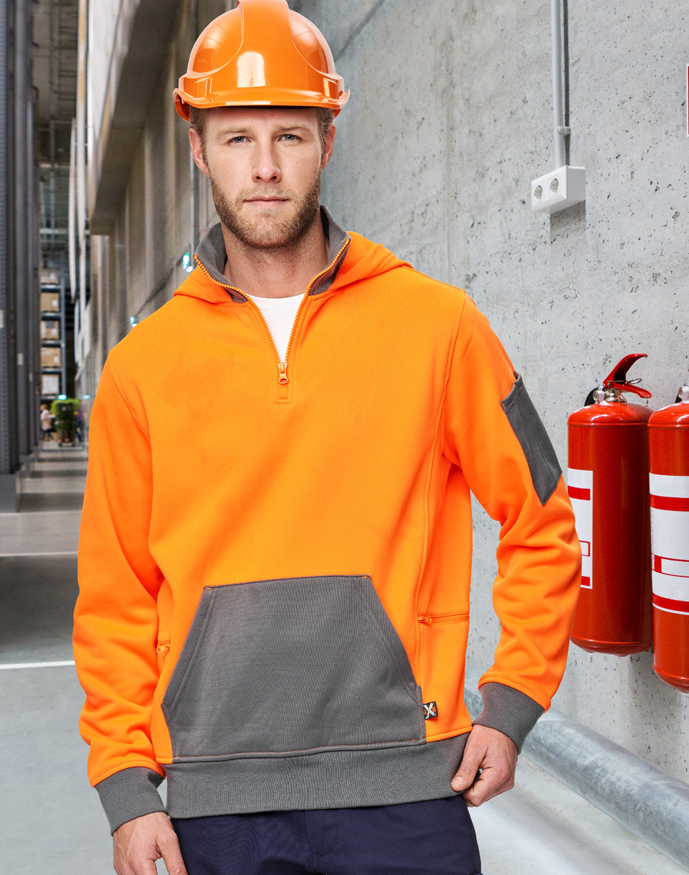 Hi Vis ¼ Zip Premium Fleece Hoodie - Unisex - All Industrial Wear