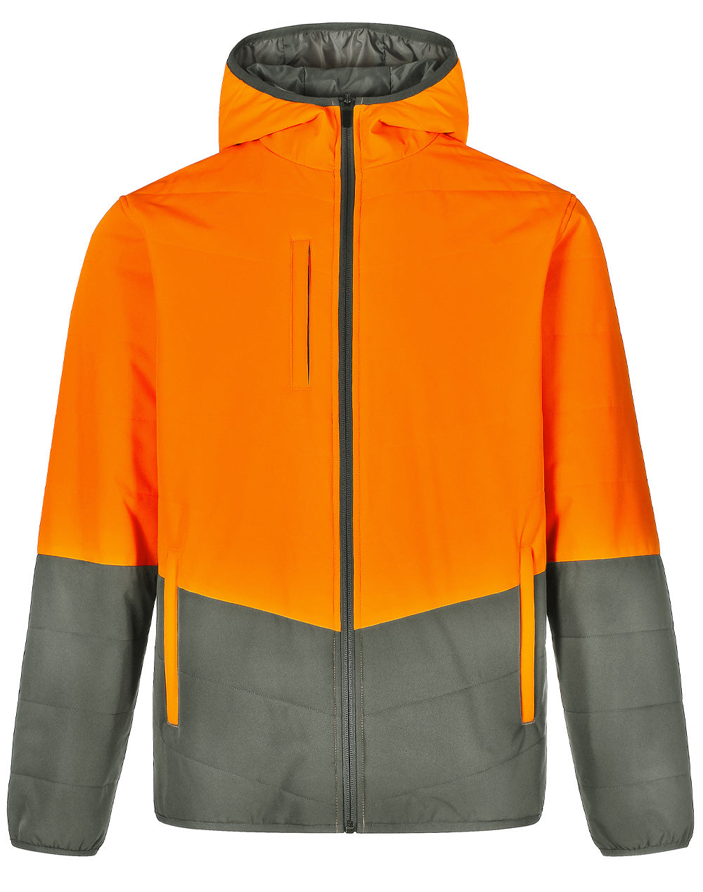 Hi Vis Modern Hooded Puffer Jacket - All Industrial Wear