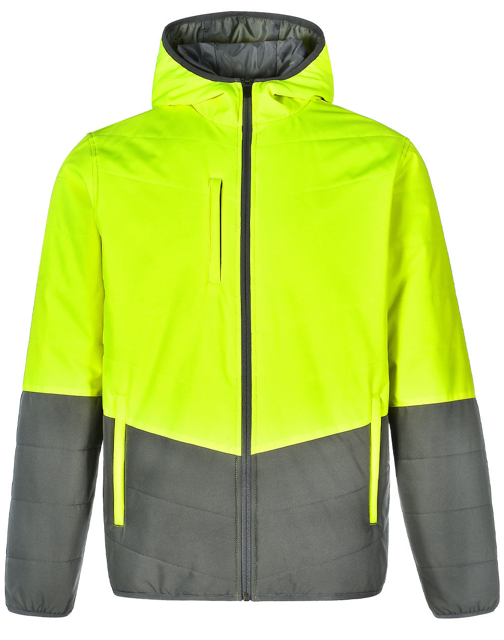 Hi Vis Modern Hooded Puffer Jacket - All Industrial Wear