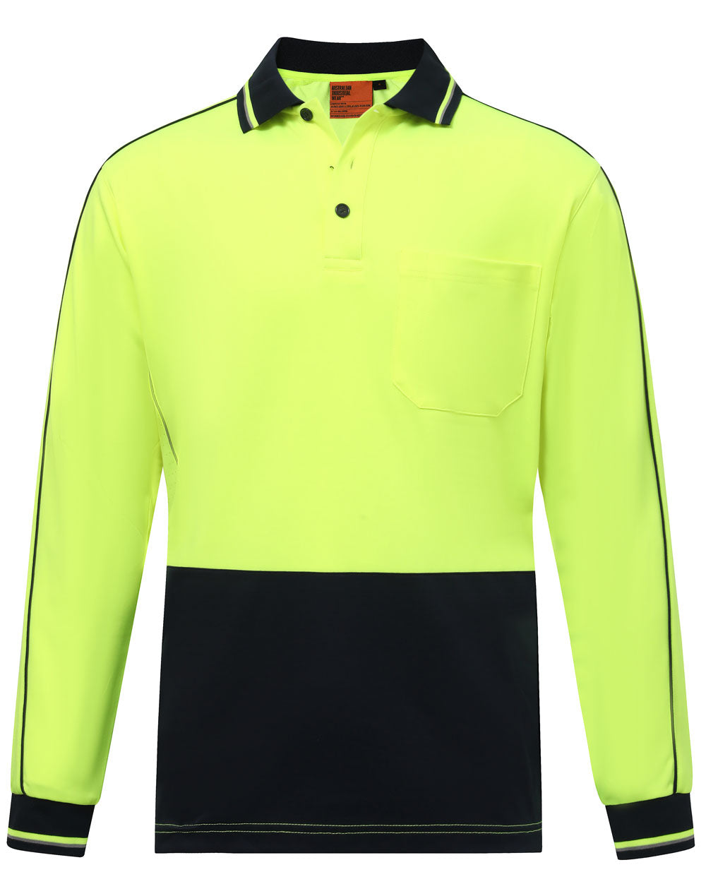 Hi-Vis Sustainable Cool-Breeze Long Sleeve Safety Polo - All Industrial Wear