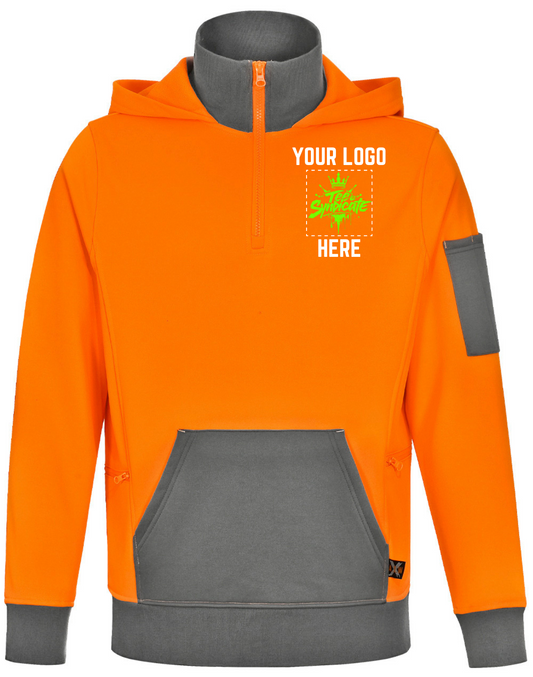 Hi Vis ¼ Zip Premium Fleece Hoodie - Unisex - All Industrial Wear