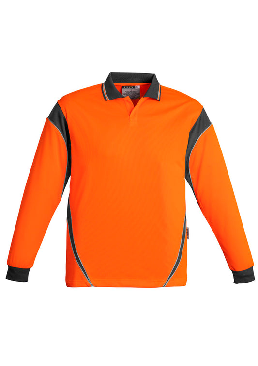 Men's Hi-Vis Aztec Long Sleeve Polo - SYZMIK