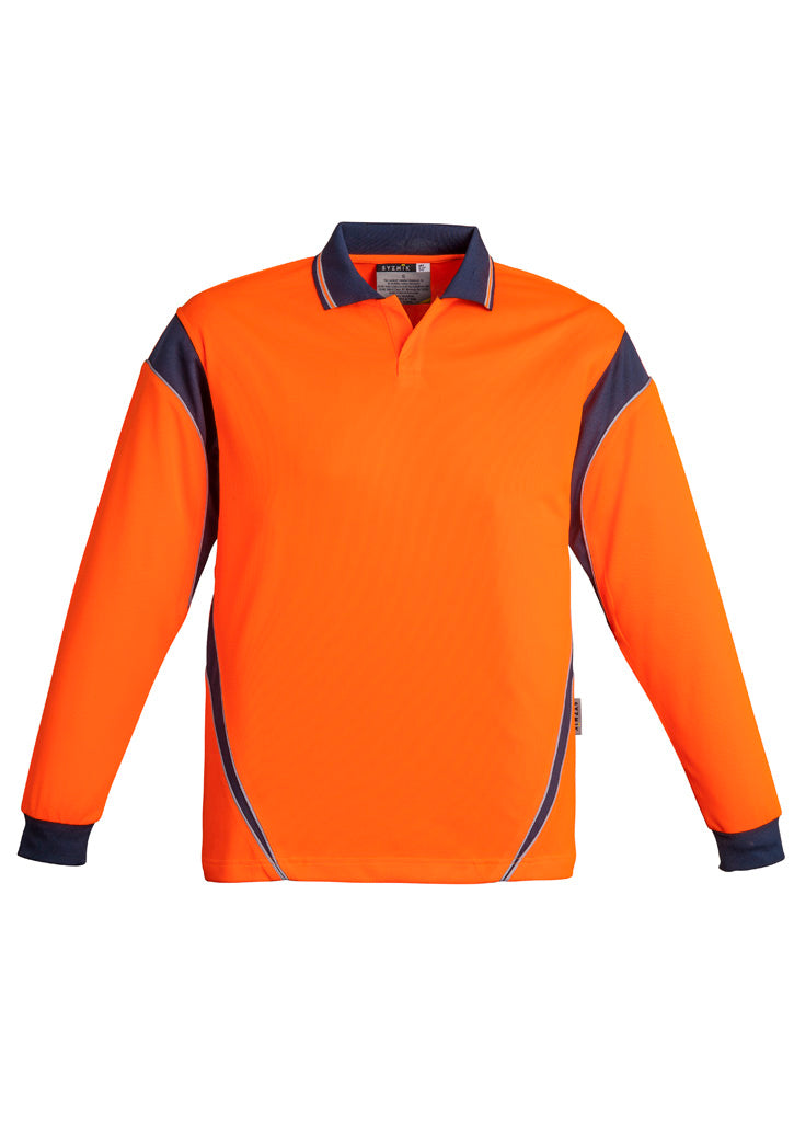 Men's Hi-Vis Aztec Long Sleeve Polo - SYZMIK
