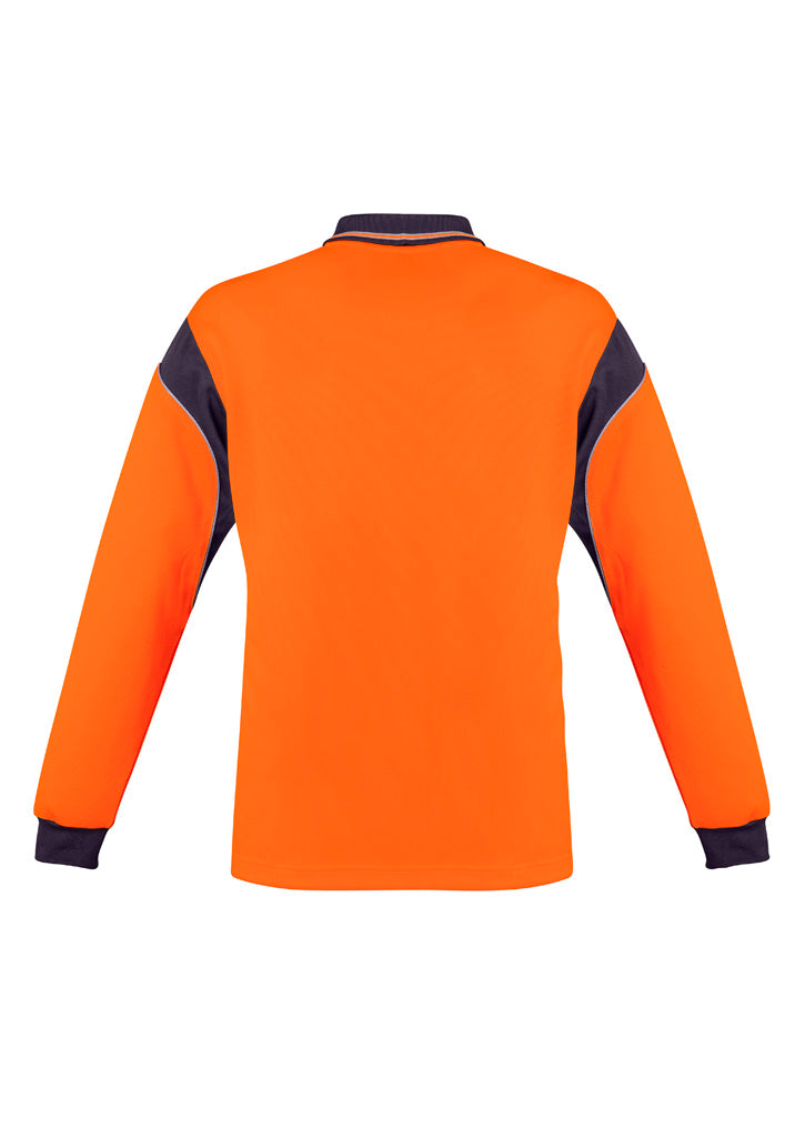 Men's Hi-Vis Aztec Long Sleeve Polo - SYZMIK