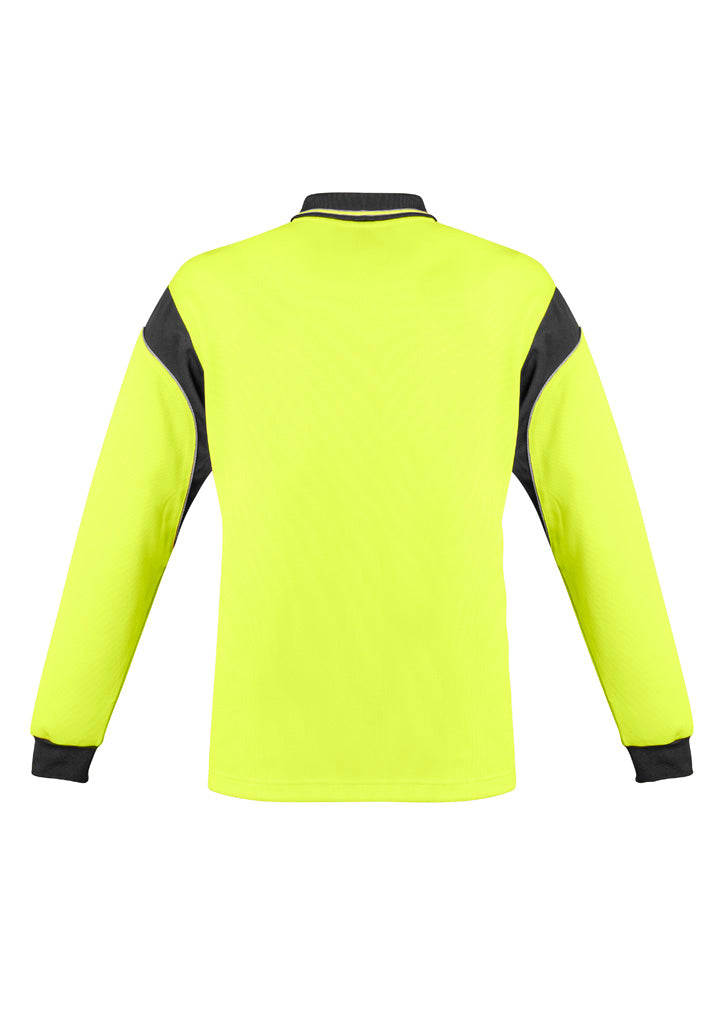 Men's Hi-Vis Aztec Long Sleeve Polo - SYZMIK