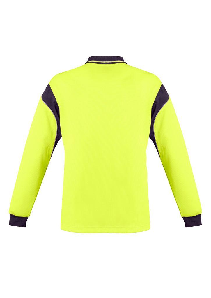 Men's Hi-Vis Aztec Long Sleeve Polo - SYZMIK