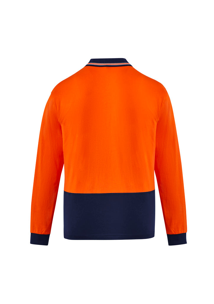 Men's Hi-Vis Long Sleeve Cotton Polo - SYZMIK