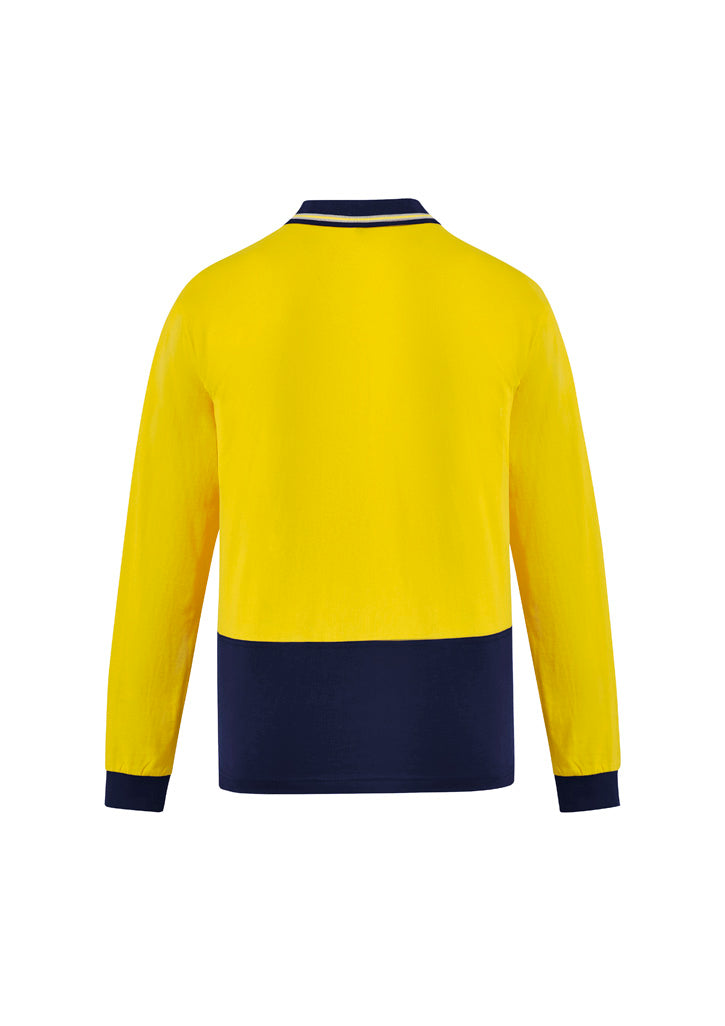 Men's Hi-Vis Long Sleeve Cotton Polo - SYZMIK