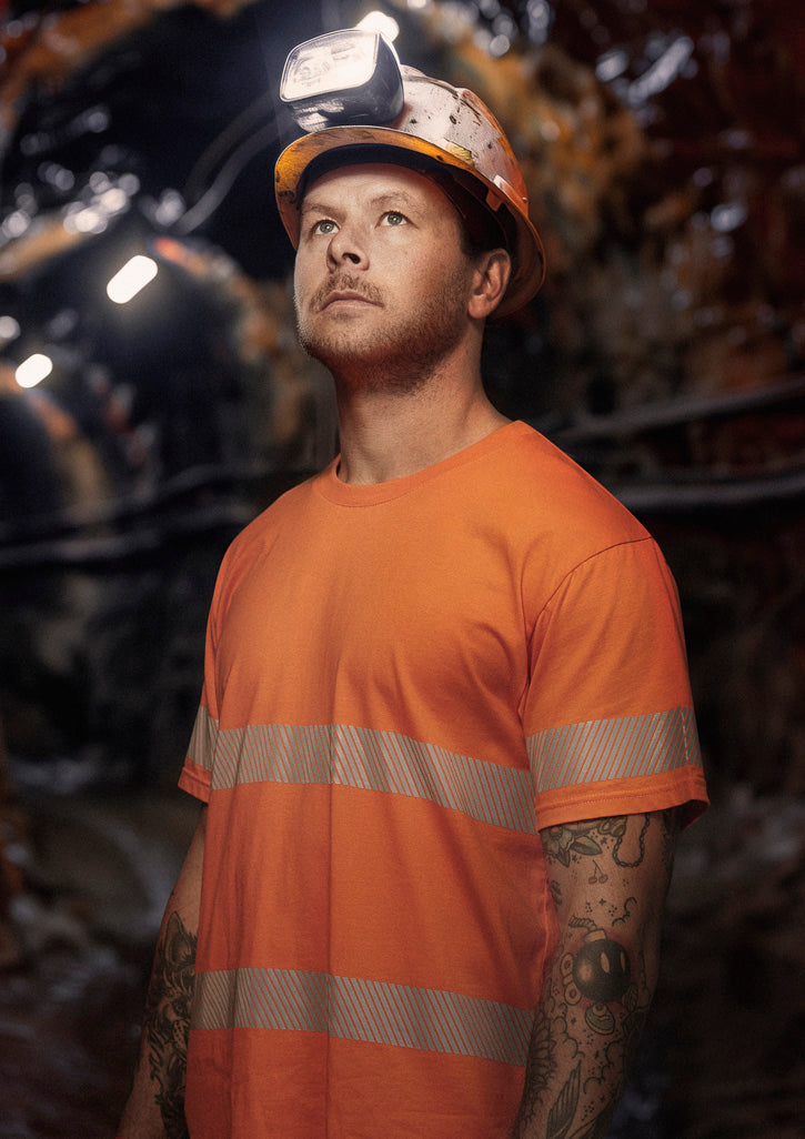 Hi Vis Segmented Tape Cotton Tee - SYZMIK