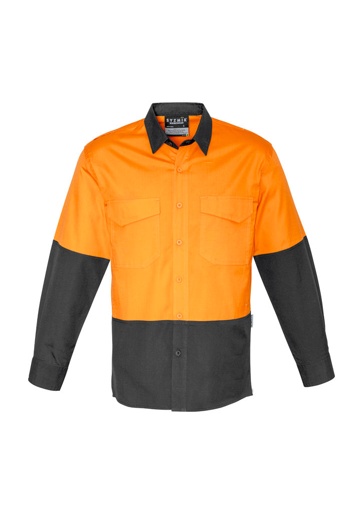 Men's Rugged Cooling Hi-Vis Long Sleeve Shirt - SYZMIK