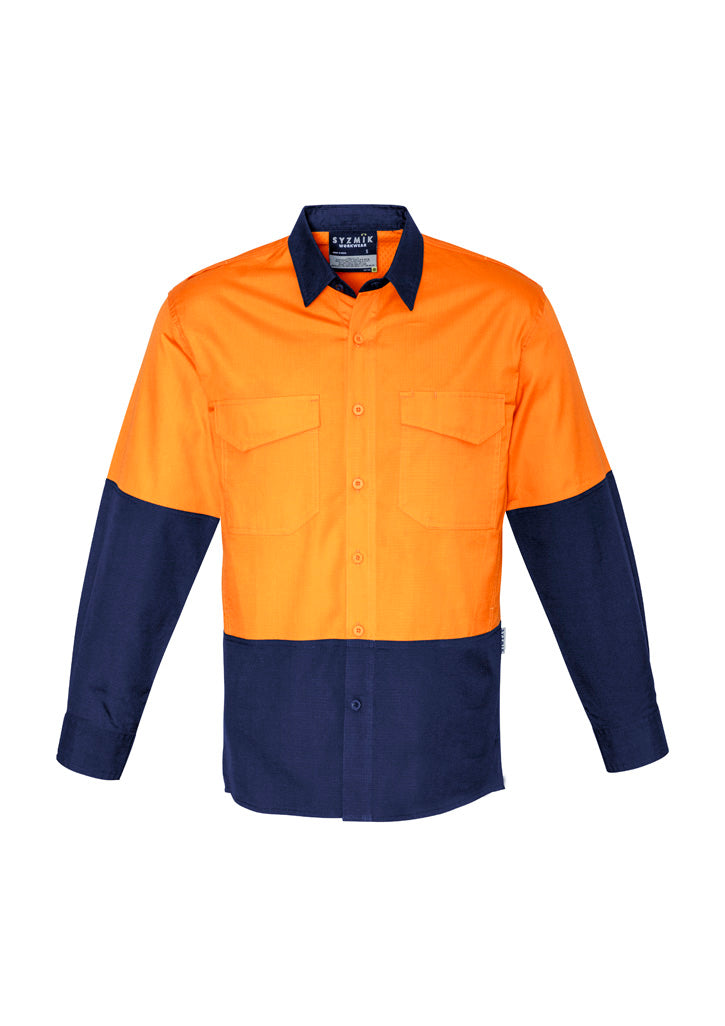 Men's Rugged Cooling Hi-Vis Long Sleeve Shirt - SYZMIK