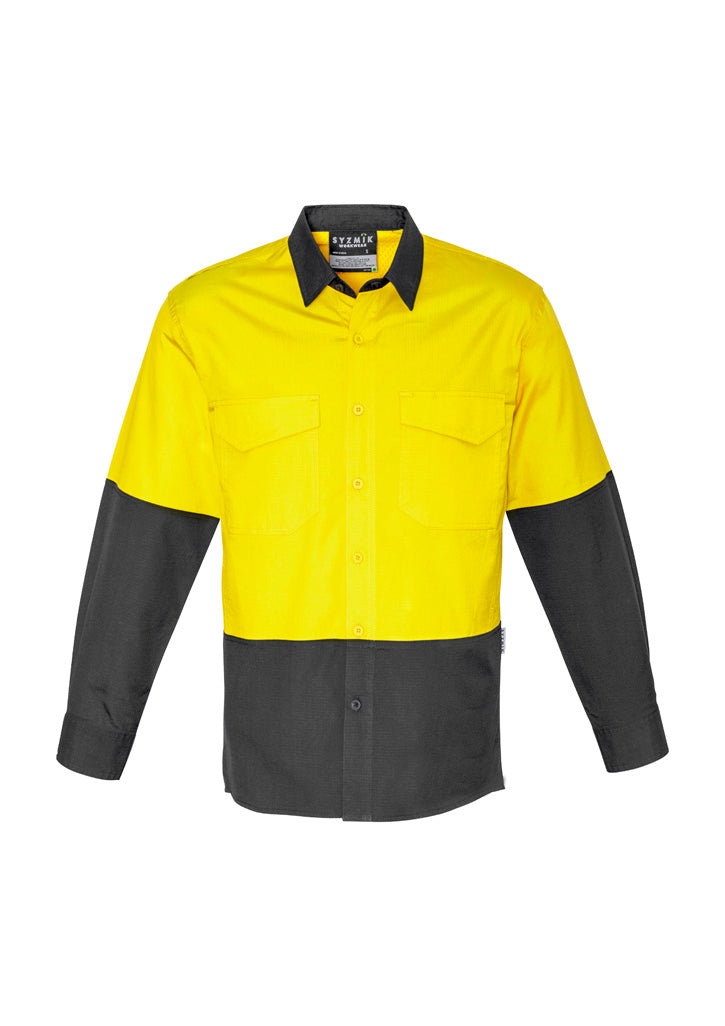 Men's Rugged Cooling Hi-Vis Long Sleeve Shirt - SYZMIK