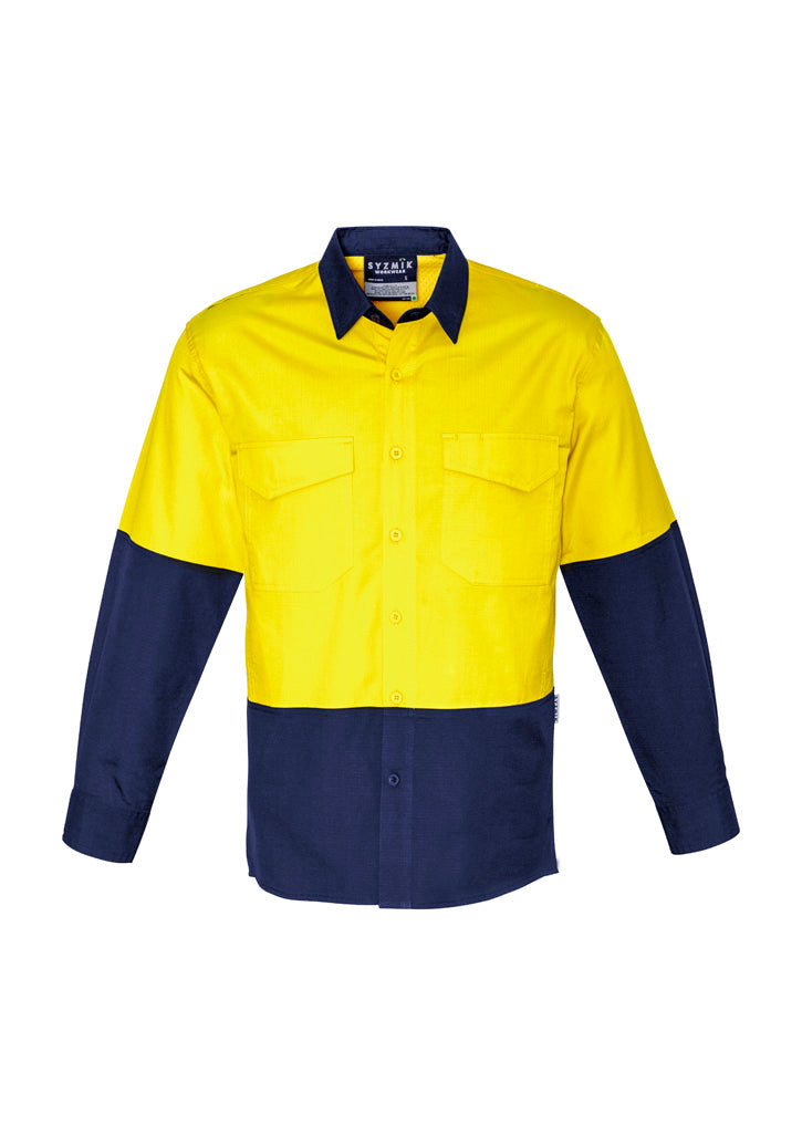 Men's Rugged Cooling Hi-Vis Long Sleeve Shirt - SYZMIK
