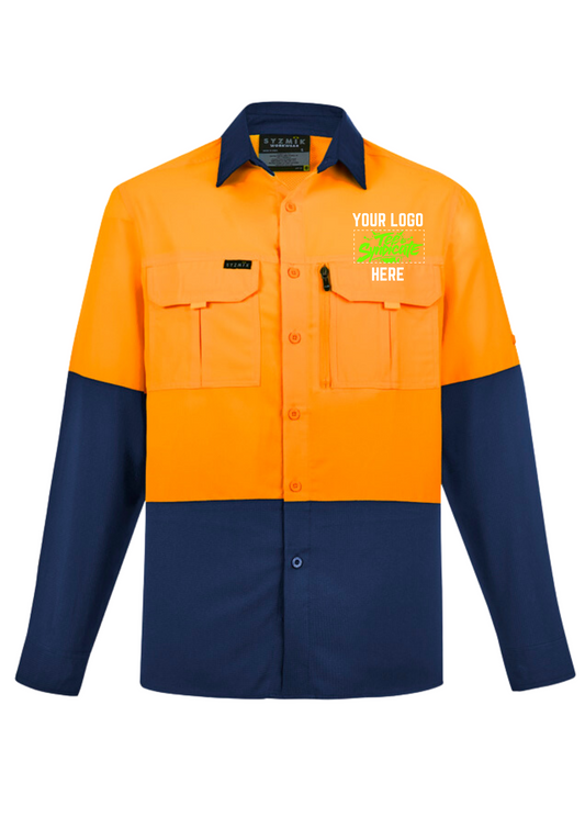 Men's Hi-Vis Outdoor Long Sleeve Shirt - SYZMIK